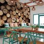 Coffee Shop with Wood Wall Wallpaper Mural