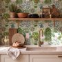 Watercolor Citrus Trees and Floral Brach Wallpaper Mural