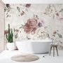 Papier peint floral à motif de pivoines douces