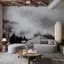 Misty Dark Forest Landscape Wallpaper Mural