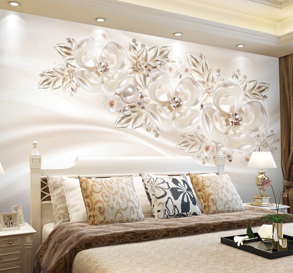 Nordic Daisy Floral Wallpaper Mural - Peel and Stick