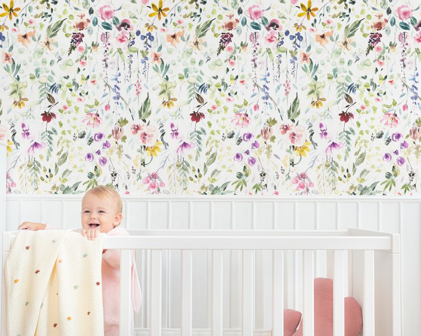 Watercolor Wildflower Wallpaper Mural