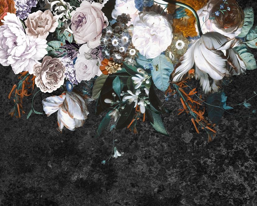 Dutch Floral Bouqet Wallpaper Wallpaper Mural
