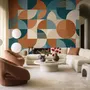 Retro Abstract Geometric Shapes Wallpaper Mural