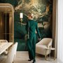 Modern Dark Abstract Veined Marble Wallpaper Mural