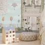 Panda Bear with Balloons  in front of Floral Garden Home Kids Wallpaper Mural