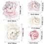 Stickers muraux bouquet floral de pivoine rose et bleue
