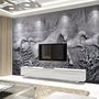 3D Embossed Look Cement Angel Horses Wallpaper Mural
