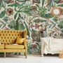 Watercolor Green Tropical Leaves Wallpaper Mural