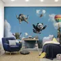 Kids Playful Animal Skydiving Wallpaper Mural
