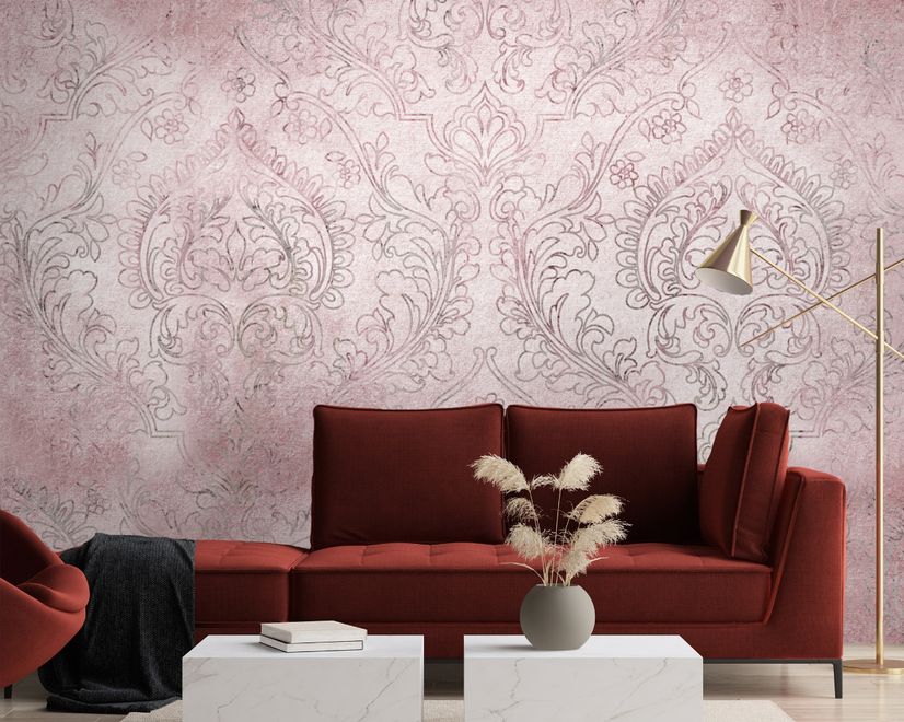 Baroque Style Damask Art Grunge Wallpaper Mural
