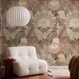 Vintage Terracotta Tropical Flowers and Leaves Wallpaper Mural