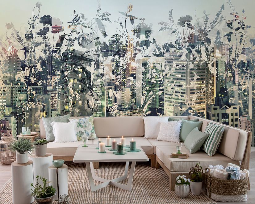 Abstract City Landscape Wallpaper Mural
