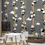 Cartoon Pandas with Tree Branches Wallpaper Mural