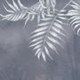 White Tropical Leafy Wallpaper Mural