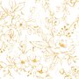 Papier peint panoramique fleuri doré Pivoine Dessin floral Fleur brillante Papier peint panoramique