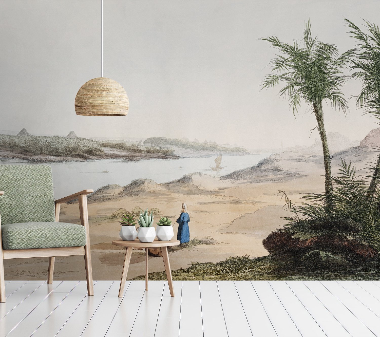 Vintage Nile River Wallpaper Mural - Peel and Stick