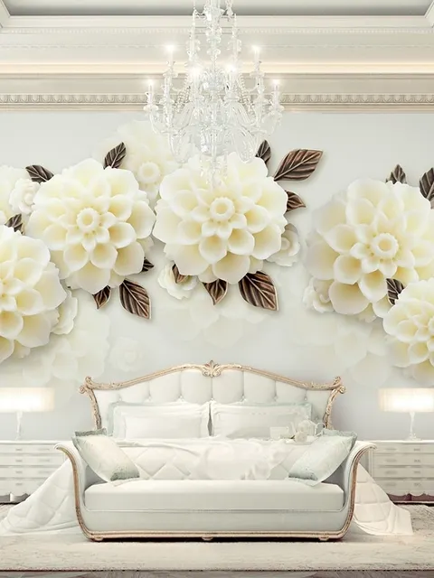 Papier peint panoramique floral hortensia