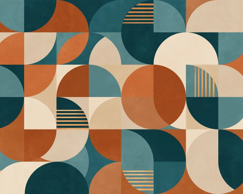 Retro Abstract Geometric Shapes Wallpaper Mural