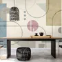 Papier peint art formes géométriques douces