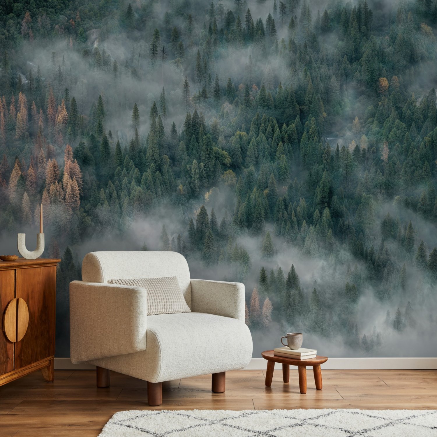 Misty Forest Wallpaper Mural - Peel and Stick