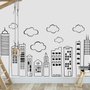Kids Cute Black City Wall Decal Sticker