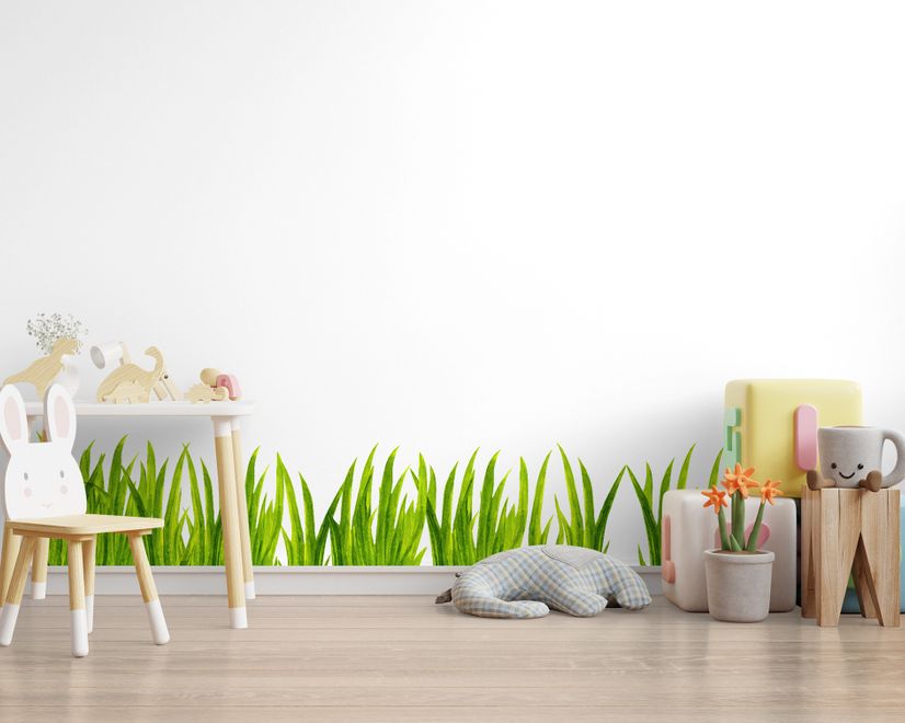 Kids Watercolor Green Plants Wall Decal Sticker