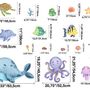 Kids Nursery Undersea Wall Decals Cute Whale with Sea Animals Wall Sticker