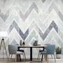 Zigzag Pattern with Dot Work Wallpaper Mural