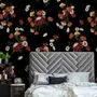 Chinese Red Floral Wallpaper Mural