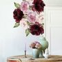 Watercolor Red Pink Peony Floral Wall Decal Sticker