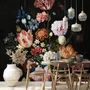 Elegant Dutch Dark Floral Bouquet Wallpaper Mural