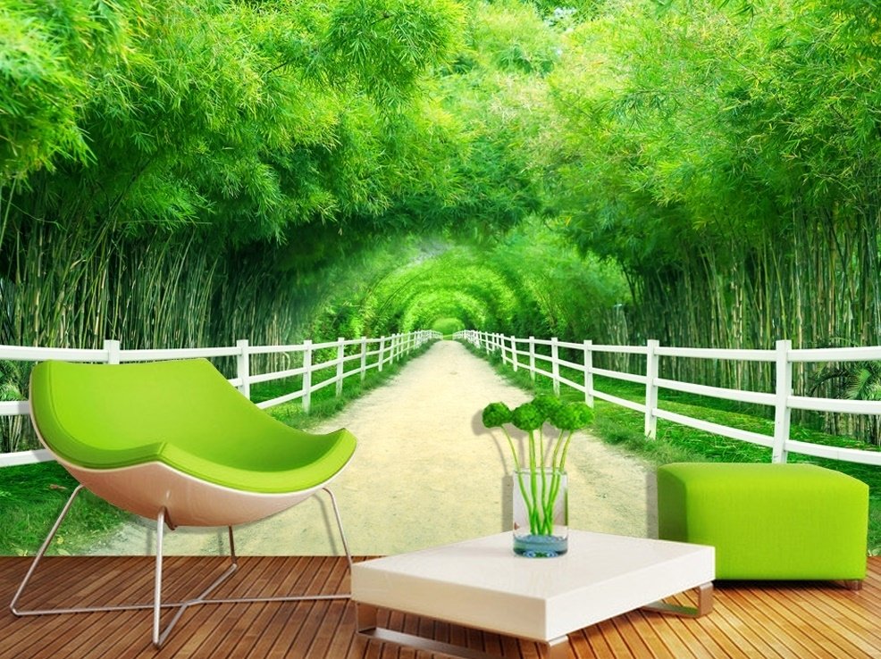3D Look Photo Forest Landscape Wallpaper Mural - Peel and Stick