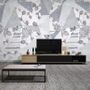 Rose Floral with Geometric Pattern Wallpaper Mural