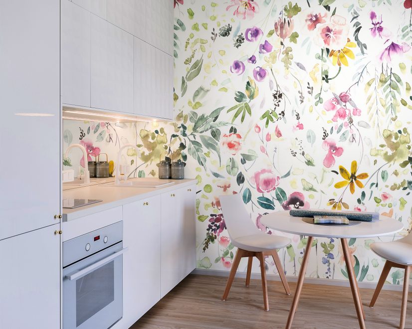 Watercolor Wildflower Wallpaper Mural