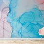 Blue Marble with Red Splash Wallpaper Mural