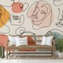 Colorful Abstract Faces Wallpaper Mural