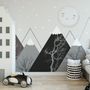 Papier peint paysage lune montagne mignon garçons enfants