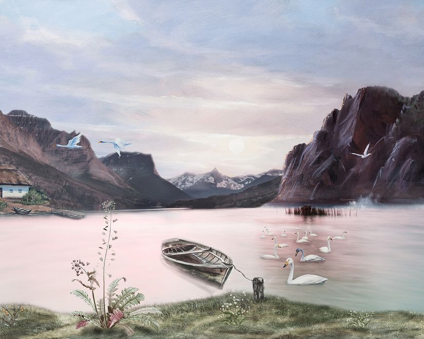 Natur Landschaft mit Bergen Fototapete