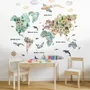 Wandtattoo Kinder Aquarell Weltkarte