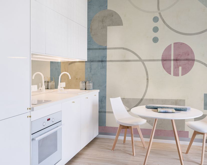 Soft Geometric Shape Art Wallpaper Mural