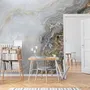 Dark Marble Gray and Brown Waves Wallpaper Mural