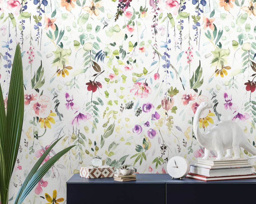 Watercolor Wildflower Wallpaper Mural