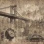 European Vintage City with Brooklyn Bridge Wallpaper Mural