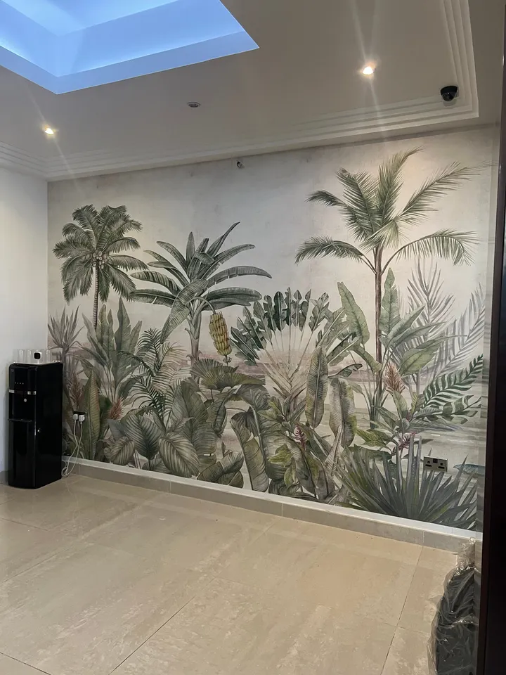 Watercolor Vintage Tropical Forest Wallpaper Mural