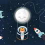 Astronaut Girls in the Space Ship Wallpaper Mural