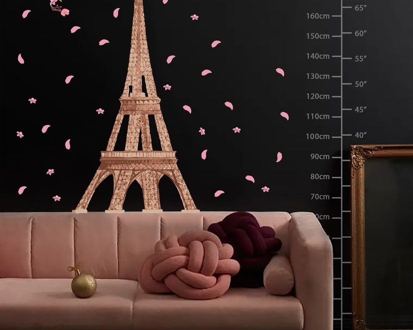Paris Tour Eiffel avec fleurs de cerisier Stickers muraux