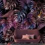 Papier peint panoramique de feuilles tropicales colorées