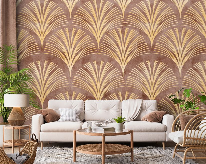 Soft Gatsby Style Art Deco Wallpaper Mural