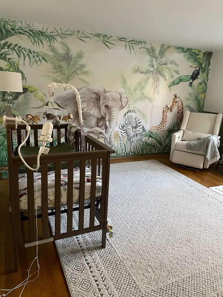 Kids Safari Animals with Cub Wallpaper Mural